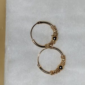 925 Sterling Silver Gold plated hoop earrings